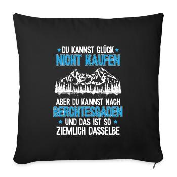 Watzmann Gipfel Berchtesgaden Glück Wandern - Sofakissenbezug 45 x 45 cm - Schwarz - Vorne