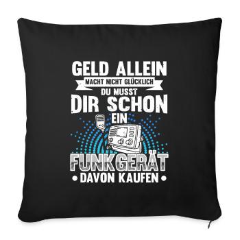 Amateurfunk Leidenschaft Funkgerät Amateurfunker - Sofakissenbezug 45 x 45 cm - Schwarz - Vorne