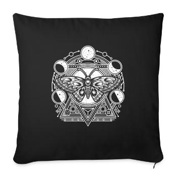 Mondphasen Motte Witchcraft okkult - Sofakissenbezug 45 x 45 cm - Schwarz - Vorne