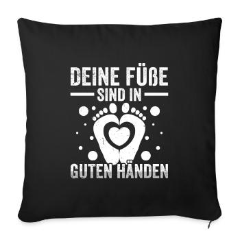 Fußpflegerin Füße in guten Händen Pediküre - Sofakissenbezug 45 x 45 cm - Schwarz - Vorne