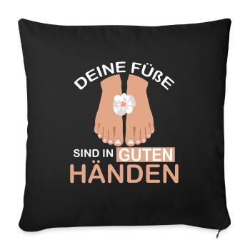 Fußpflegerin Füße in guten Händen Pediküre - Sofakissenbezug 45 x 45 cm - Schwarz - Vorne