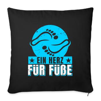 Fußpflegerin ein Herz für Füße Pediküre - Sofakissenbezug 45 x 45 cm - Schwarz - Vorne