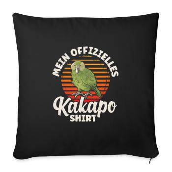 Papagei retro mein offizielles Kakapo - Sofakissenbezug 45 x 45 cm - Schwarz - Vorne