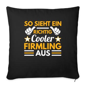 Firmung so sieht ein cooler Firmling aus - Sofakissenbezug 45 x 45 cm - Schwarz - Vorne