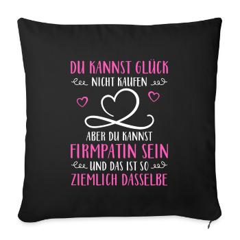 Firmpatin Glück Spruch Firmung - Sofakissenbezug 45 x 45 cm - Schwarz - Vorne