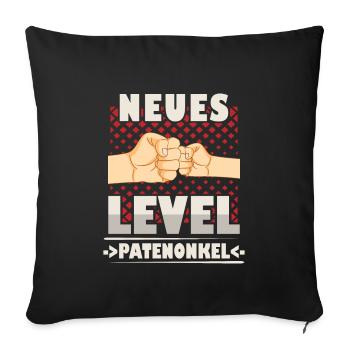 Neues Level Patenonkel Taufpate - Sofakissenbezug 45 x 45 cm - Schwarz - Vorne
