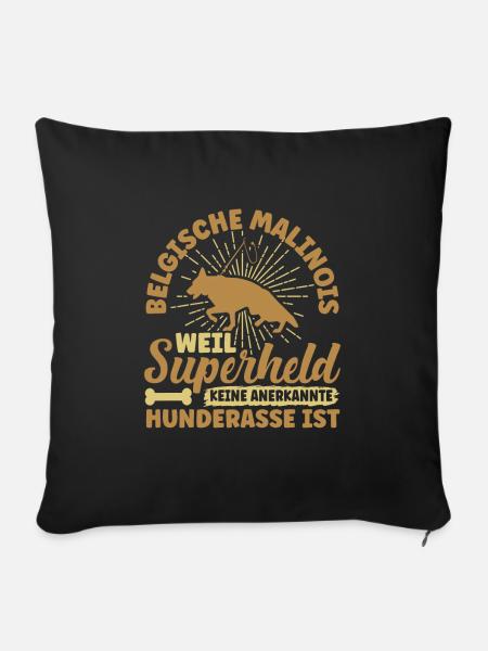 Belgischer Malinois Supherheld Hunderasse - Sofakissenbezug 45 x 45 cm - Schwarz