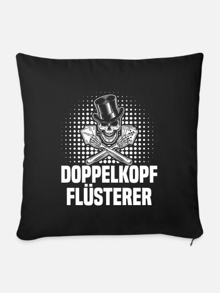Doppelkopf Flüsterer Kartenspiel - Sofakissenbezug 45 x 45 cm - Schwarz