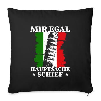 Schiefe Turm von Pisa mir egal Italien - Sofakissenbezug 45 x 45 cm - Schwarz - Vorne