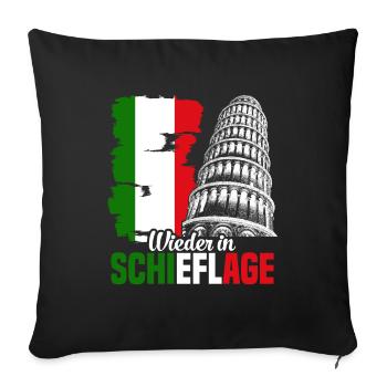 Schiefe Turm Pisa wieder in Schieflage Italien - Sofakissenbezug 45 x 45 cm - Schwarz - Vorne