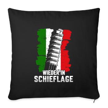 Schiefe Turm Pisa wieder in Schieflage Italien - Sofakissenbezug 45 x 45 cm - Schwarz - Vorne
