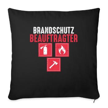 Brandschutzbeauftragter Brandschutz Beruf - Sofakissenbezug 45 x 45 cm - Schwarz - Vorne