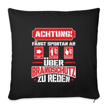 Redet Brandschutz Brandschutzbeauftragter - Sofakissenbezug 45 x 45 cm - Schwarz - Vorne