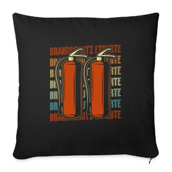 Brandschutz Experte Retro - Sofakissenbezug 45 x 45 cm - Schwarz - Vorne