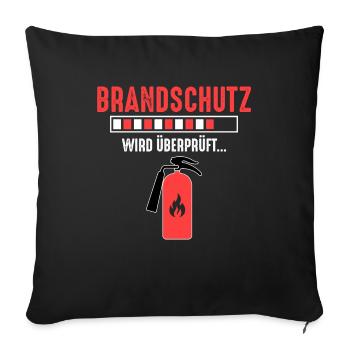 Brandschutz überprüft Brandschutzbeauftragter - Sofakissenbezug 45 x 45 cm - Schwarz - Vorne