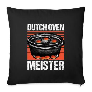 Dutch Oven Meister Dopfen Outdoor - Sofakissenbezug 45 x 45 cm - Schwarz - Vorne