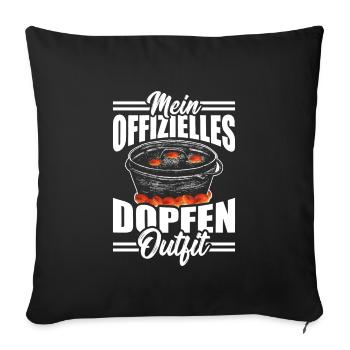 Dopfen Outdoor mein offizielles Dutch Oven - Sofakissenbezug 45 x 45 cm - Schwarz - Vorne