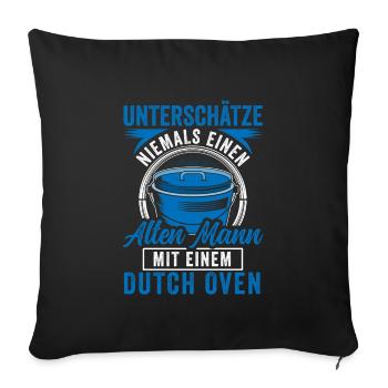 Unterschätze niemals Dutch Oven Dopfen - Sofakissenbezug 45 x 45 cm - Schwarz - Vorne