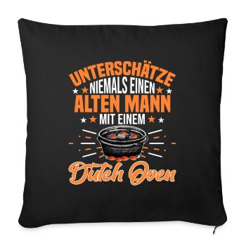 Unterschätze niemals Dutch Oven Dopfen - Sofakissenbezug 45 x 45 cm - Schwarz - Vorne