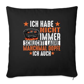 Dutch Oven lustiger Spruch Dopfen - Sofakissenbezug 45 x 45 cm - Schwarz - Vorne