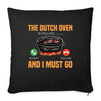 Dutch Oven ruft ich muss los Dopfen Outdoor - Sofakissenbezug 45 x 45 cm - Schwarz - Vorne