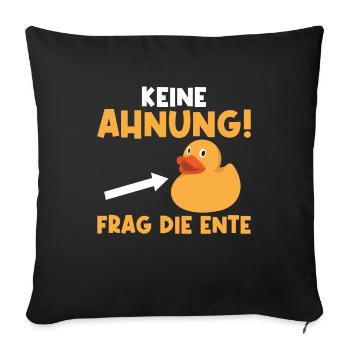 Frag die Badeente Gummiente - Sofakissenbezug 45 x 45 cm - Schwarz - Vorne