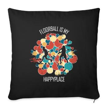 Floorball Floorball Hockey sur gazon Hockey en salle - Housse de coussin décorative 45 x 45 cm - noir - Devant