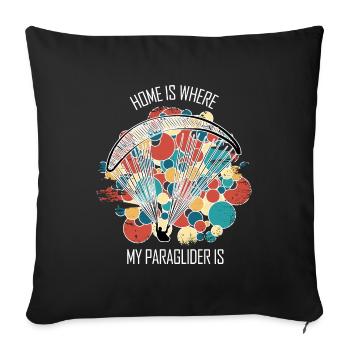 Paragliding Gleitschirm Paragleiter Paraglider - Sofa pillowcase 17,3'' x 17,3'' (45 x 45 cm) - black - Front