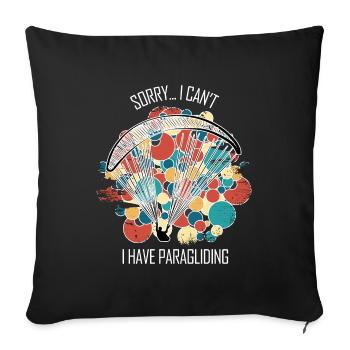 Parapente Gleitschirm Paragleiter Parapente - Housse de coussin décorative 45 x 45 cm - noir - Devant