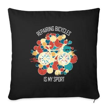 Bicycle Repair Bicycle Mechanic Bicycle Mechanic - Sofa pillowcase 17,3'' x 17,3'' (45 x 45 cm) - black - Front