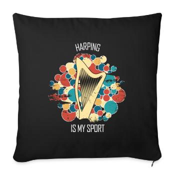 Harp Gift Musical Instrument Musician Plucking - Sofa pillowcase 17,3'' x 17,3'' (45 x 45 cm) - black - Front