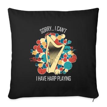 Harp Gift Musical Instrument Musician Plucking - Sofa pillowcase 17,3'' x 17,3'' (45 x 45 cm) - black - Front