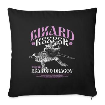 Bartagame Pogona Bartagamen - Sofakissenbezug 45 x 45 cm - Schwarz - Vorne