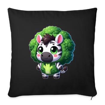 Zèbre Brocoli Légume Costume Véganisme - Housse de coussin décorative 45 x 45 cm - noir - Devant