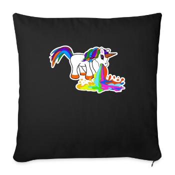 Süß Kotzendes Einhorn Geburtstag Pferd Geschenk - Sofakissenbezug 45 x 45 cm - Schwarz - Vorne