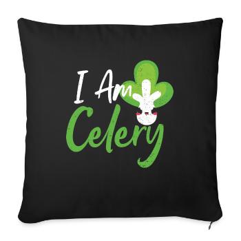 Je suis céleri - Légumes - Housse de coussin décorative 45 x 45 cm - noir - Devant