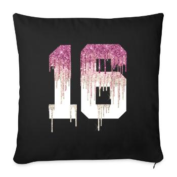 ENFIN 16 DOUX 16ÈME ANNIVERSAIRE - Housse de coussin décorative 45 x 45 cm - noir - Devant