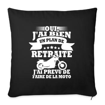 Plan de retraite faire de la moto - Housse de coussin décorative 45 x 45 cm - noir - Devant