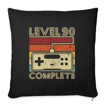 Level 90 complete Gift 90 years Birthday - Sofa pillowcase 17,3'' x 17,3'' (45 x 45 cm) - black - Front