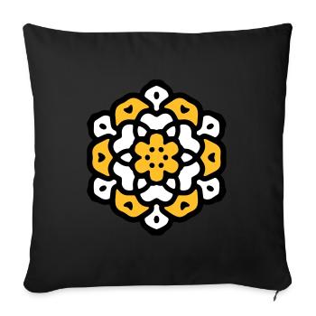 Flower Flower Mandala - Sofa pillowcase 17,3'' x 17,3'' (45 x 45 cm) - black - Front