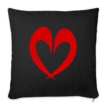 CŒUR. CŒURS. SAINT VALENTIN. HEART. BISOU. SMACK. - Housse de coussin décorative 45 x 45 cm - noir - Devant