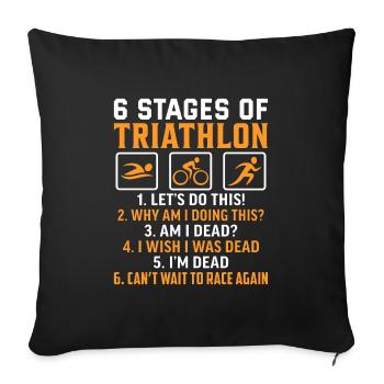 Triathlon Geschenk Triathlon Triathlon Triathlet - Sofakissenbezug 45 x 45 cm - Schwarz - Vorne