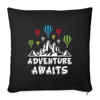 L’aventure attend les montgolfières - Housse de coussin décorative 45 x 45 cm - noir - Devant