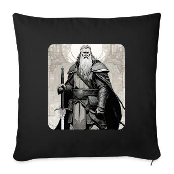 Proud Viking with Horns Helmet Nordic - Sofa pillowcase 17,3'' x 17,3'' (45 x 45 cm) - black - Front
