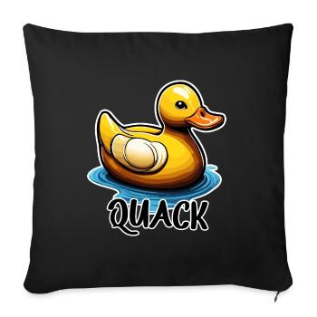 Gummiente / Badeente / Wasser / Badewanne - Sofakissenbezug 45 x 45 cm - Schwarz - Vorne