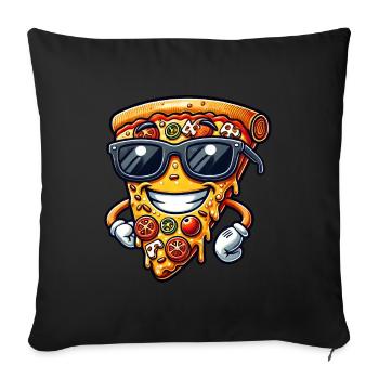 Cool Pizza Sunglasses Summer Fast Food - Sofa pillowcase 17,3'' x 17,3'' (45 x 45 cm) - black - Front