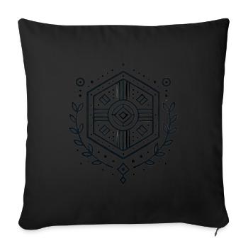 Insigne de bouclier géométrique minimaliste - Housse de coussin décorative 45 x 45 cm - noir - Devant