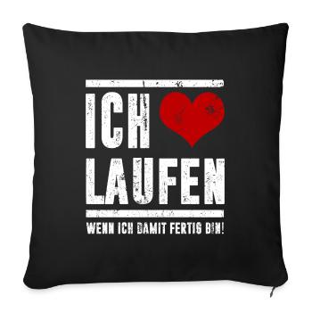 Jogging & Running | I love running - Sofa pillowcase 17,3'' x 17,3'' (45 x 45 cm) - black - Front