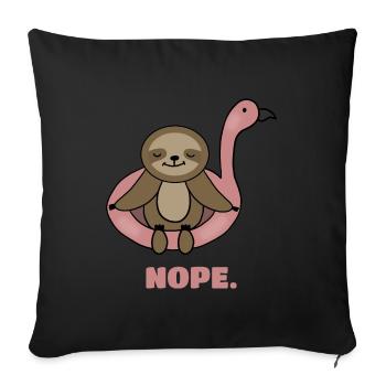 Funny Sloth, Nope, Flamingo - Sofa pillowcase 17,3'' x 17,3'' (45 x 45 cm) - black - Front