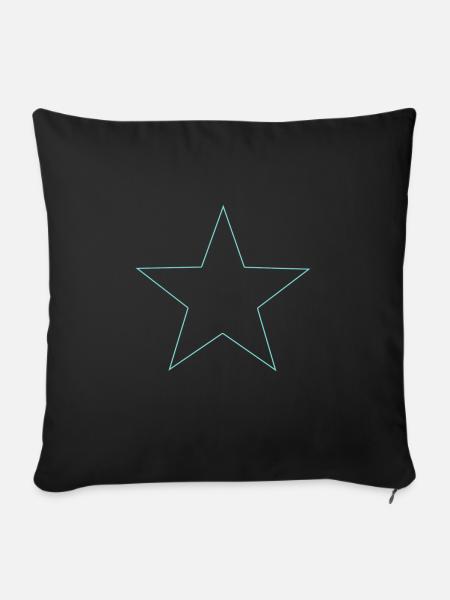 Stern hellblau blue star - Sofakissenbezug 45 x 45 cm - Schwarz